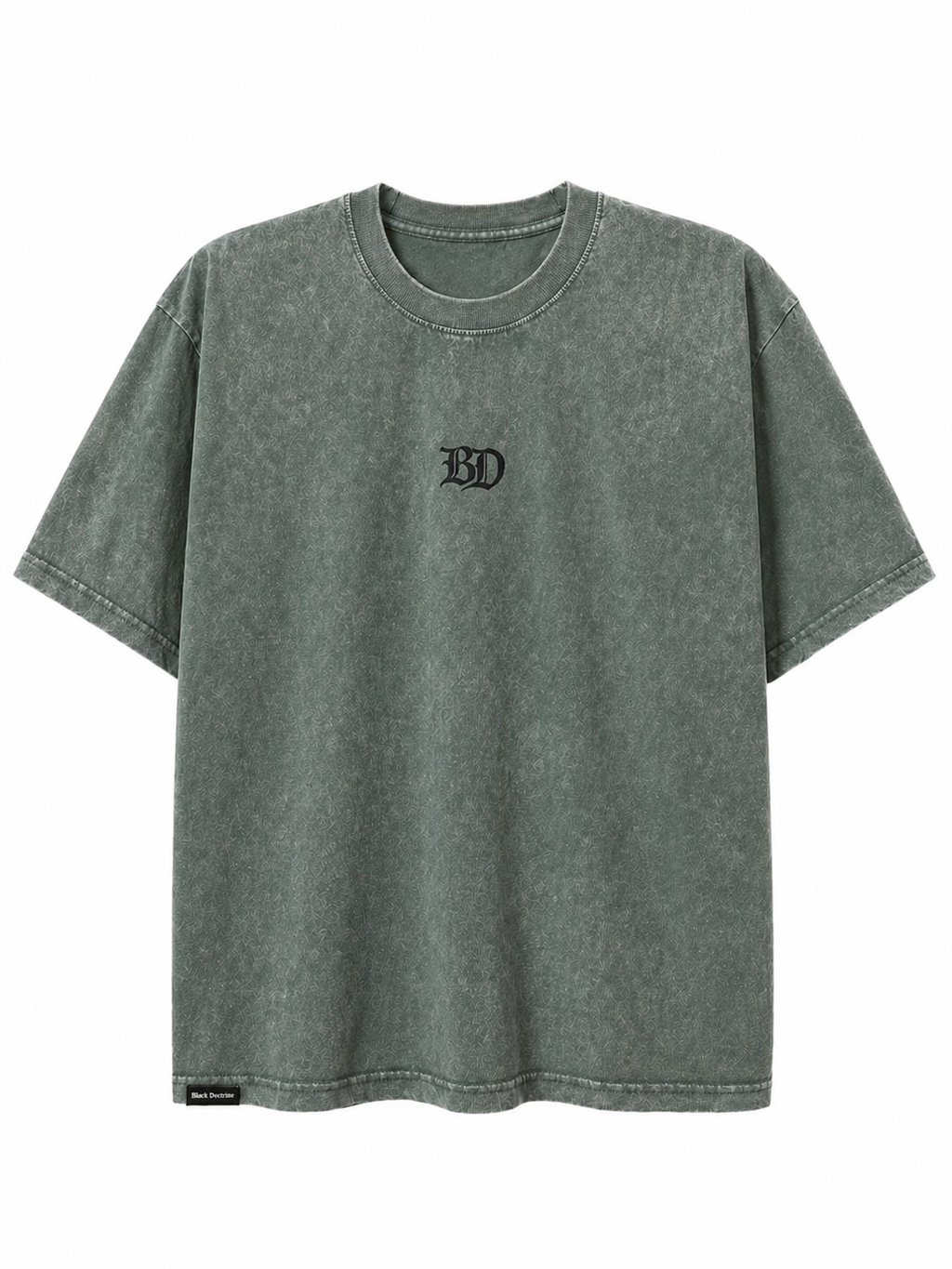 Oversized Acid Wash T-Shirt - Army Green