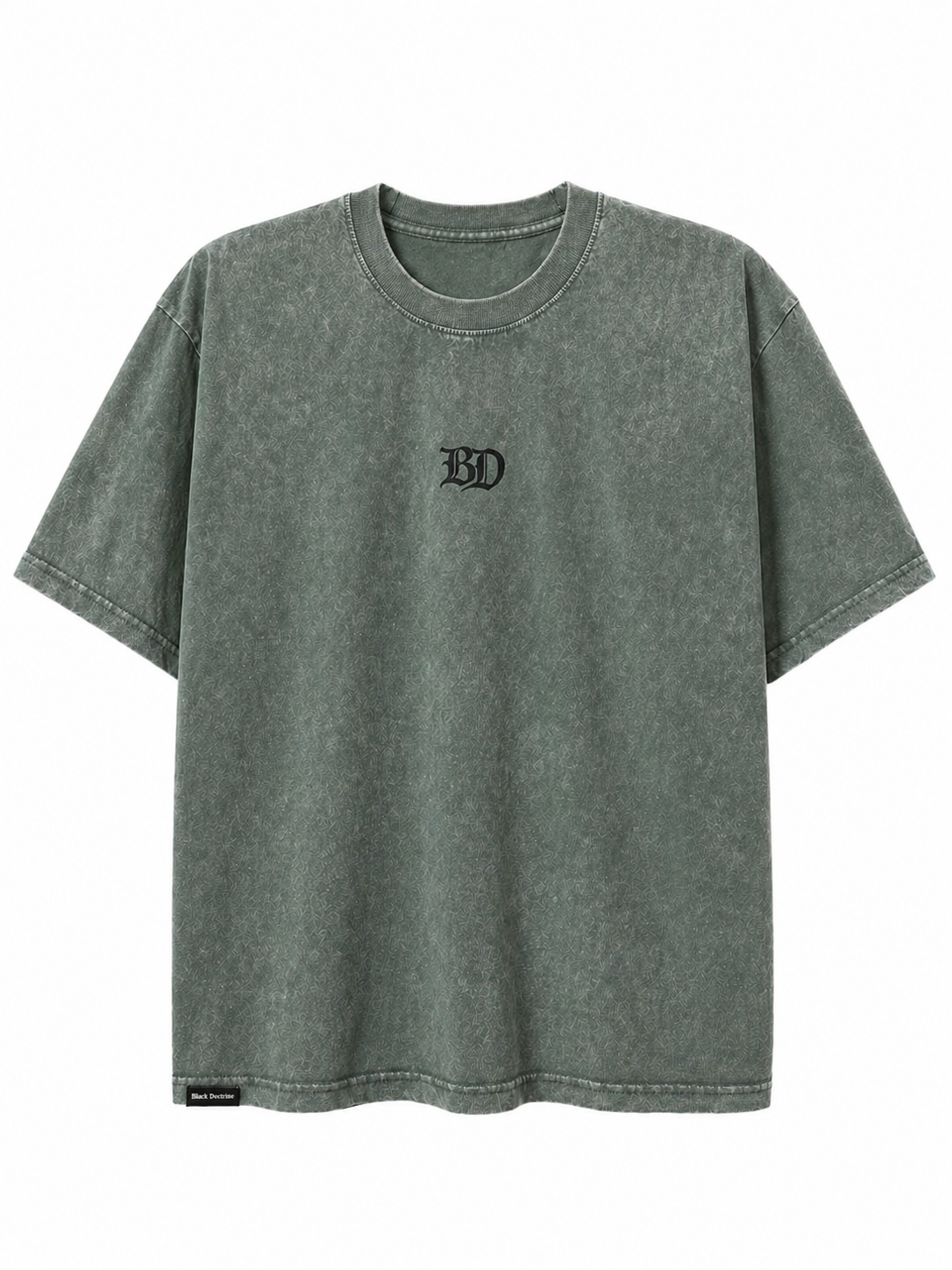 Oversized Acid Wash T-Shirt - Army Green