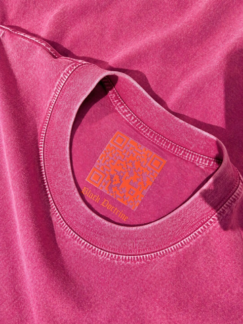 Oversized Acid Wash T-Shirt - Washed Fuchsia