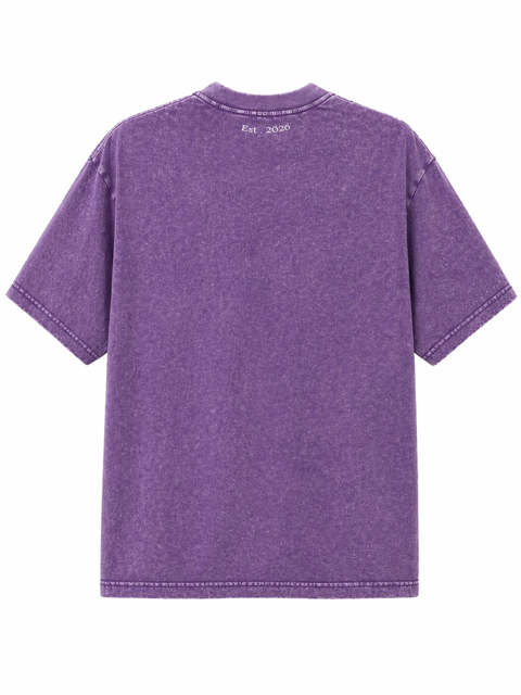 Oversized Acid Wash T-Shirt - Vintage Violet
