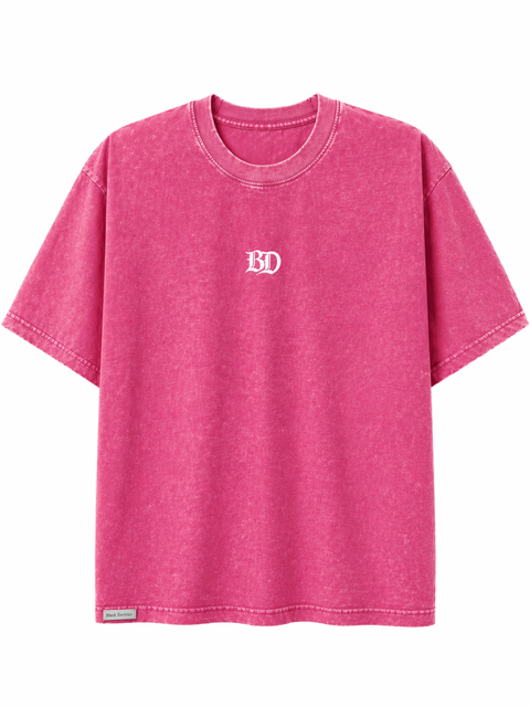 Oversized Acid Wash T-Shirt - Washed Fuchsia