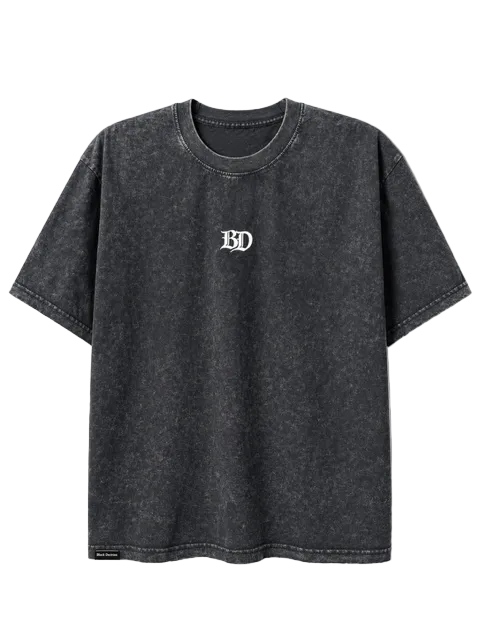 Oversized Acid Wash T-Shirt - Ash Black