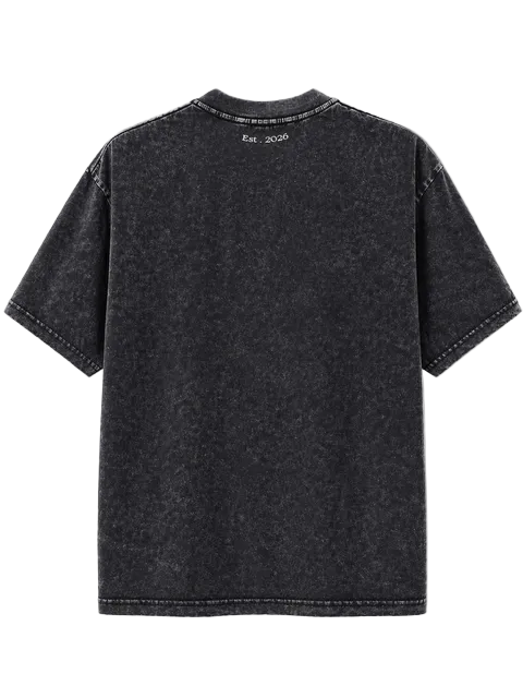 Oversized Acid Wash T-Shirt - Ash Black